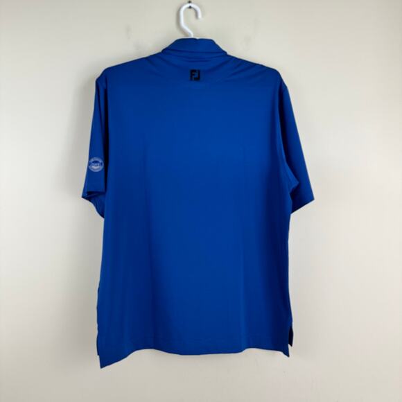 FootJoy Polo Shirt Men's L Blue Performance Outdoors Golf Preppy FJ Course Logo - Picture 2 of 9